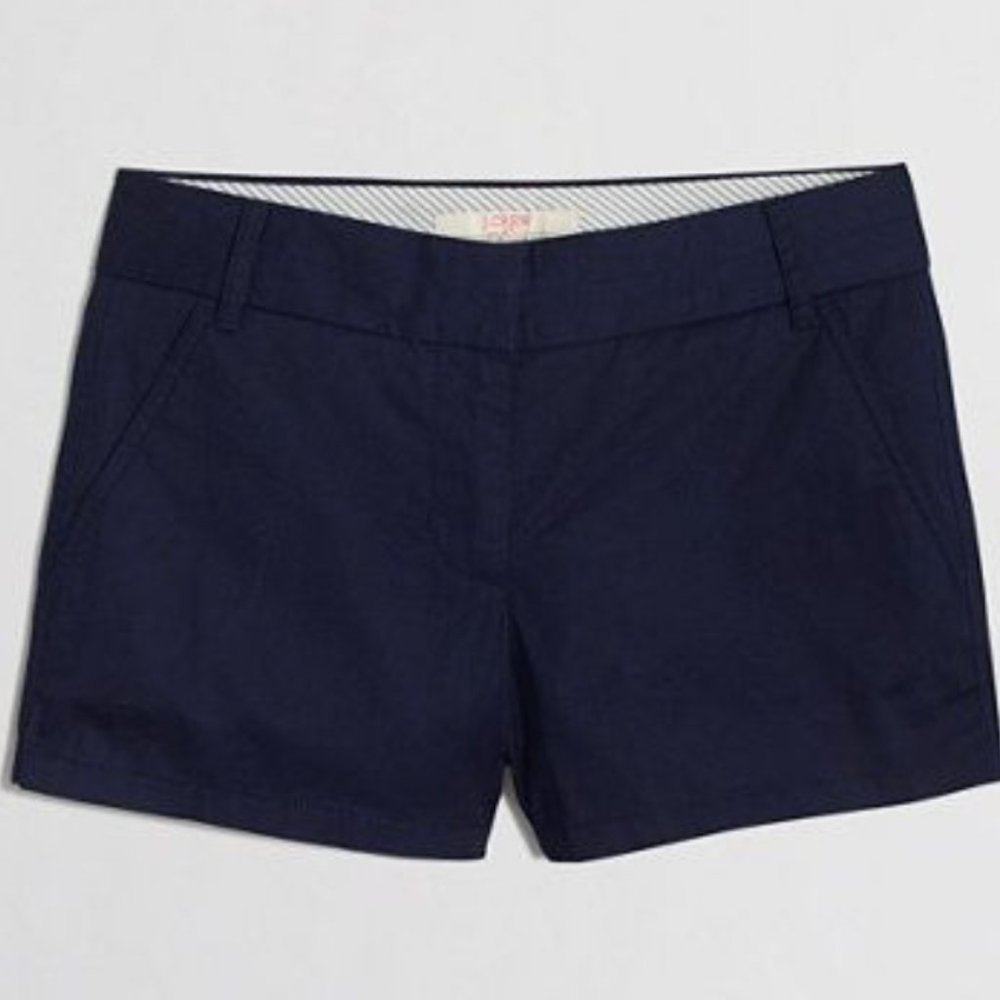 J Crew Chino 100% Cotton Shorts - Navy Blue - Size 2 - 3" Inseam